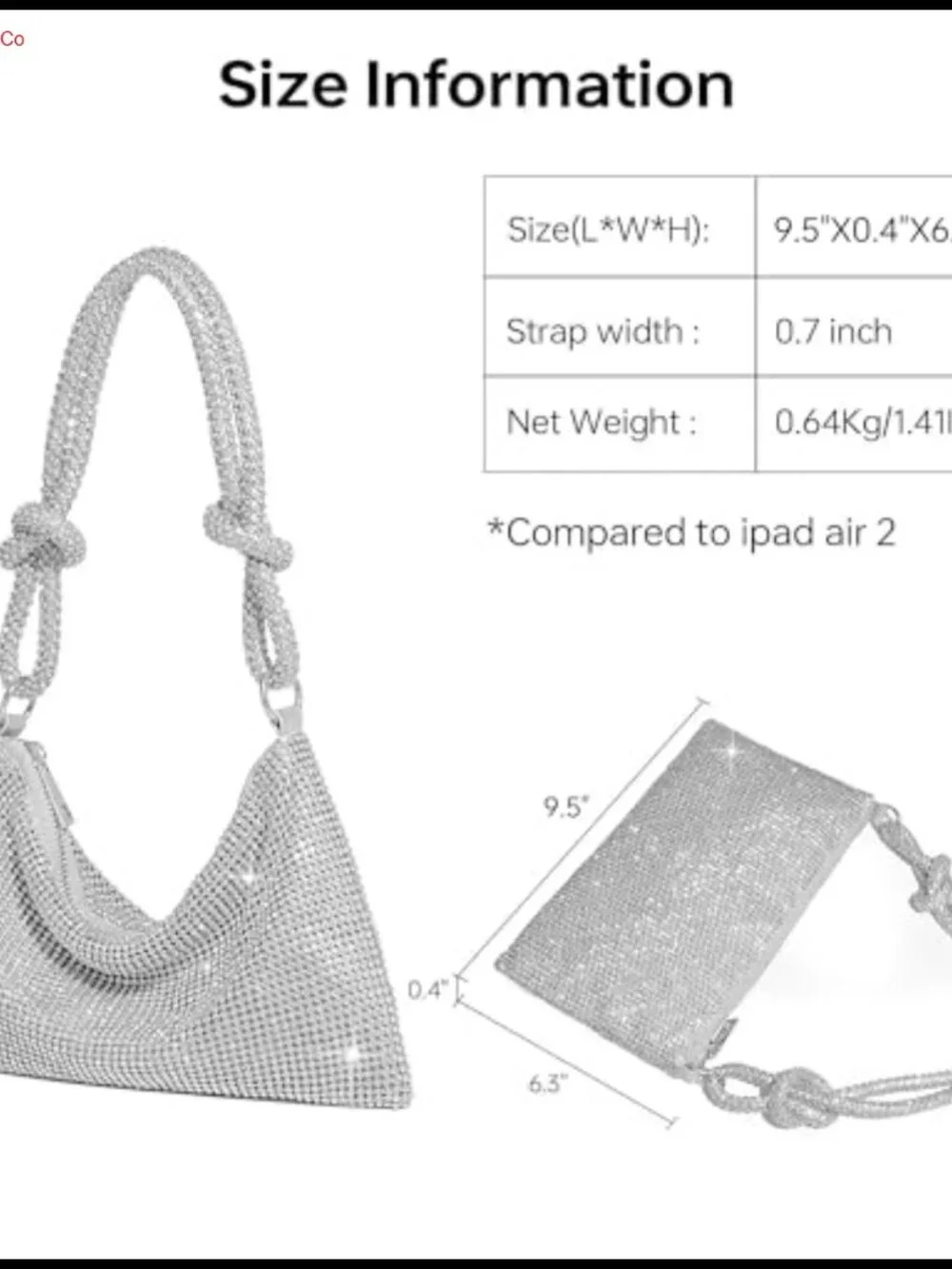 Rhinestone Evening Clutch Sparkle Purse with Chain Strap for Wedding Party